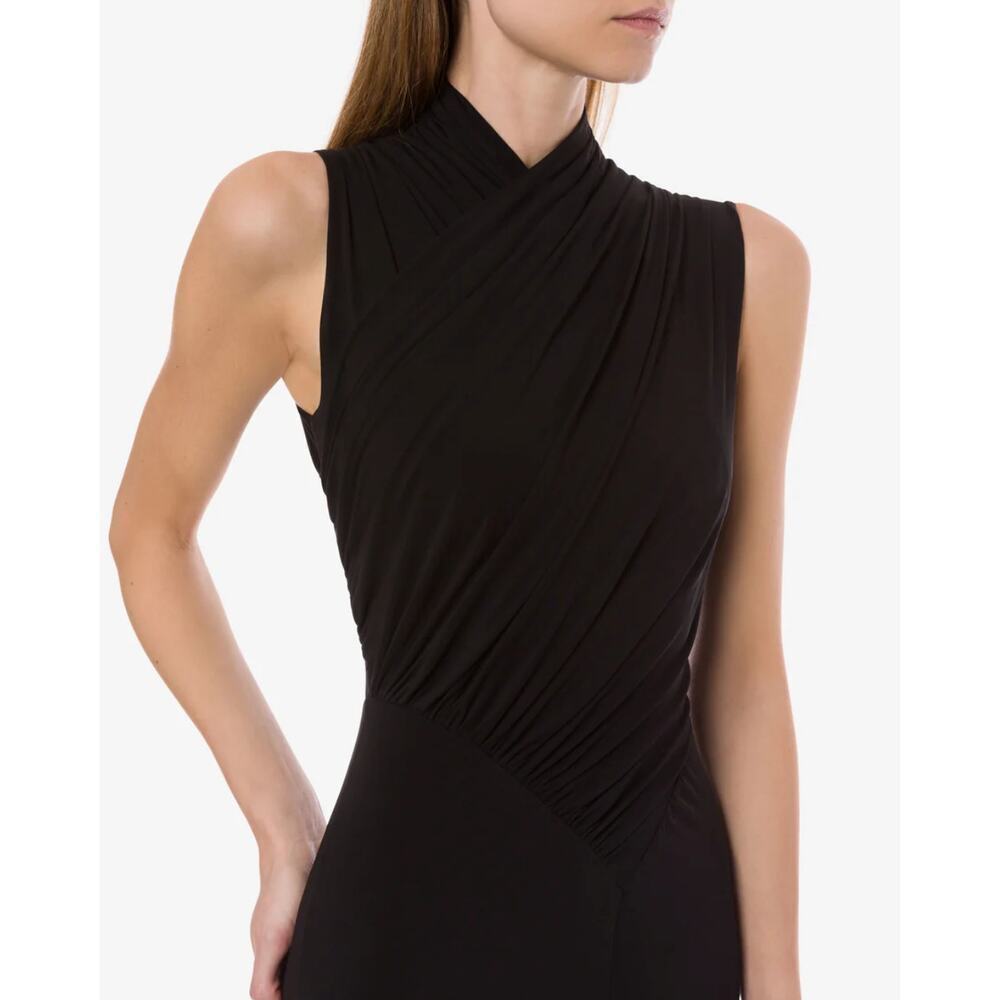Alberta Ferretti Jersey High Neck Gown in Black - Picture 6 of 13